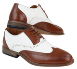 Moški rjavi/beli brogue čevlji