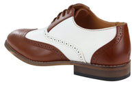 Moški rjavi/beli brogue čevlji