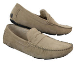 Moški čevlji brez rokavov iz semiša, usnjeni, mokasini, elegantni, rjavi in bež