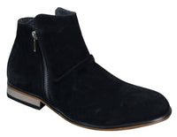 Moški italijanski semiš gležnjarji s slip-on zadrgo, elegantni in casual, puščavski Chelsea, prodajalec