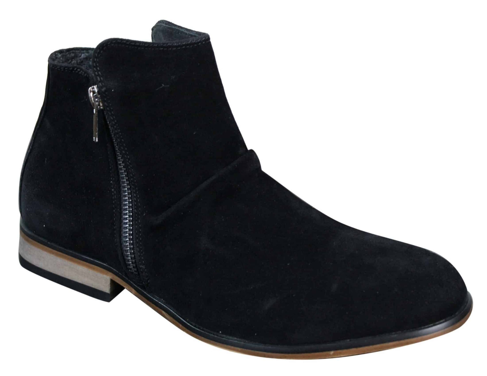 Moški italijanski semiš gležnjarji s slip-on zadrgo, elegantni in casual, puščavski Chelsea, prodajalec