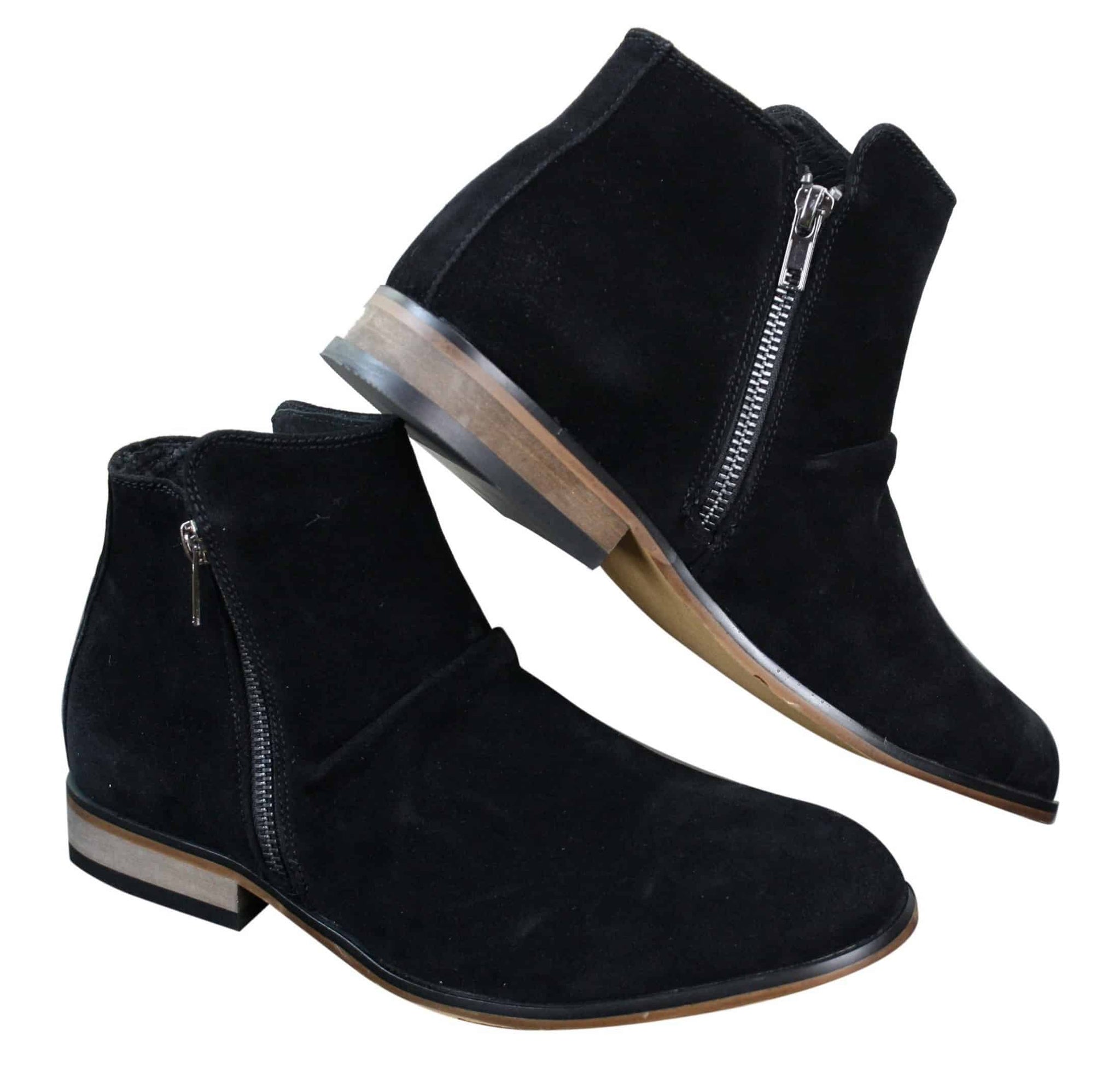 Moški italijanski semiš gležnjarji s slip-on zadrgo, elegantni in casual, puščavski Chelsea, prodajalec