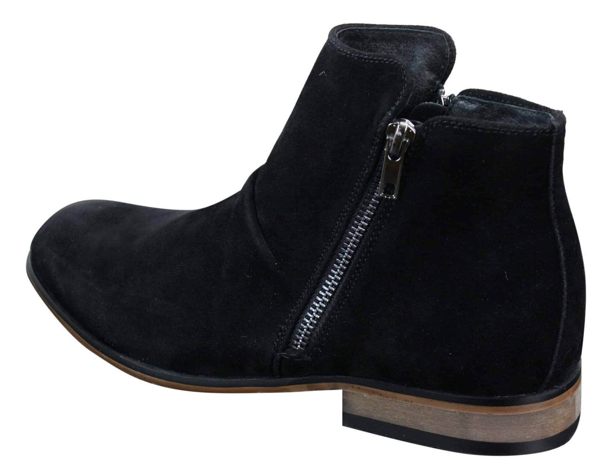 Moški italijanski semiš gležnjarji s slip-on zadrgo, elegantni in casual, puščavski Chelsea, prodajalec