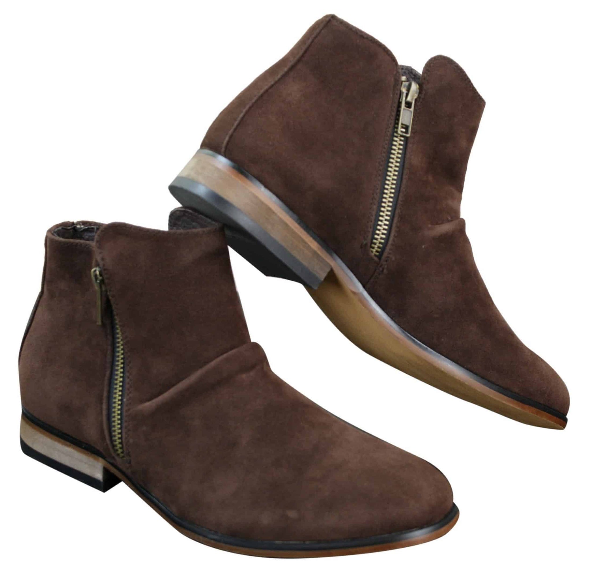 Moški italijanski semiš gležnjarji s slip-on zadrgo, elegantni in casual, puščavski Chelsea, prodajalec