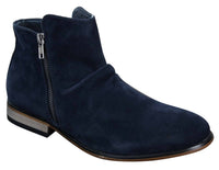 Moški italijanski semiš gležnjarji s slip-on zadrgo, elegantni in casual, puščavski Chelsea, prodajalec