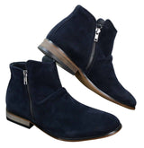 Moški italijanski semiš gležnjarji s slip-on zadrgo, elegantni in casual, puščavski Chelsea, prodajalec