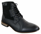 Moški gležnjarji Galax GLX3516 Retro Vintage Urban, ozki, iz usnja in semiša, z vezalkami, elegantni in casual