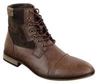 Moški gležnjarji Galax GLX3516 Retro Vintage Urban, ozki, iz usnja in semiša, z vezalkami, elegantni in casual