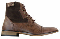 Moški gležnjarji Galax GLX3516 Retro Vintage Urban, ozki, iz usnja in semiša, z vezalkami, elegantni in casual