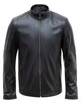 Happy Gentleman B102 - Moška črna motoristična jakna iz pravega usnja, krojen kroj