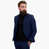 Happy Gentleman BELLO temno modra 3-delna obleka iz volne, krojen kroj