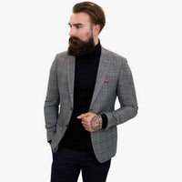 ELEGANTNA volnena obleka iz 3 delov Happy Gentleman s kontrastnim rjavim telovnikom