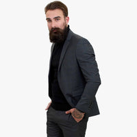 Volnena obleka Happy Gentleman GRINGO siva, 3-delna