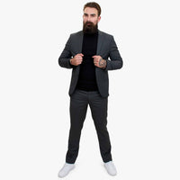 Volnena obleka Happy Gentleman GRINGO siva, 3-delna