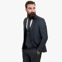 Volnena obleka Happy Gentleman GRINGO siva, 3-delna
