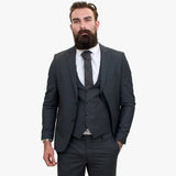 Volnena obleka Happy Gentleman GRINGO siva, 3-delna