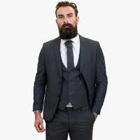 Volnena obleka Happy Gentleman GRINGO siva, 3-delna