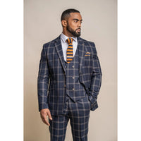 Hardy - Moški moder rjav karo blazer