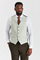 Harris Green Check Tweed obleka s kontrastnim telovnikom Belmont Sage