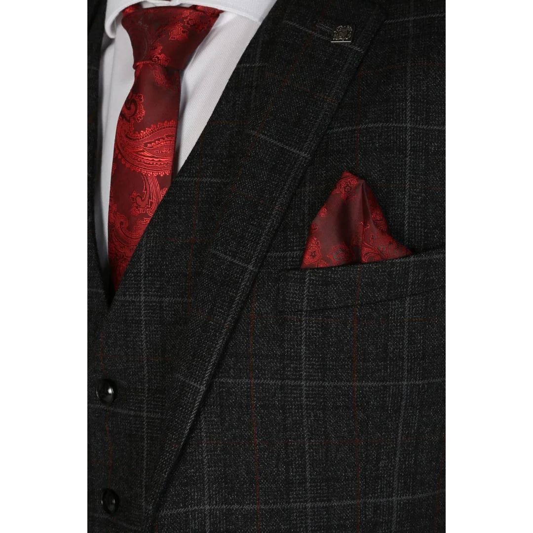 Harvey - Moški karo blazer v ogleni barvi