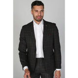 Harvey - Moški karo blazer v ogleni barvi