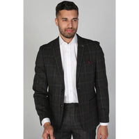 Harvey - Moški karo blazer v ogleni barvi