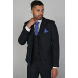 Harvey - Moški mornarsko moder karo blazer