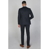Harvey - Moški mornarsko moder karo blazer
