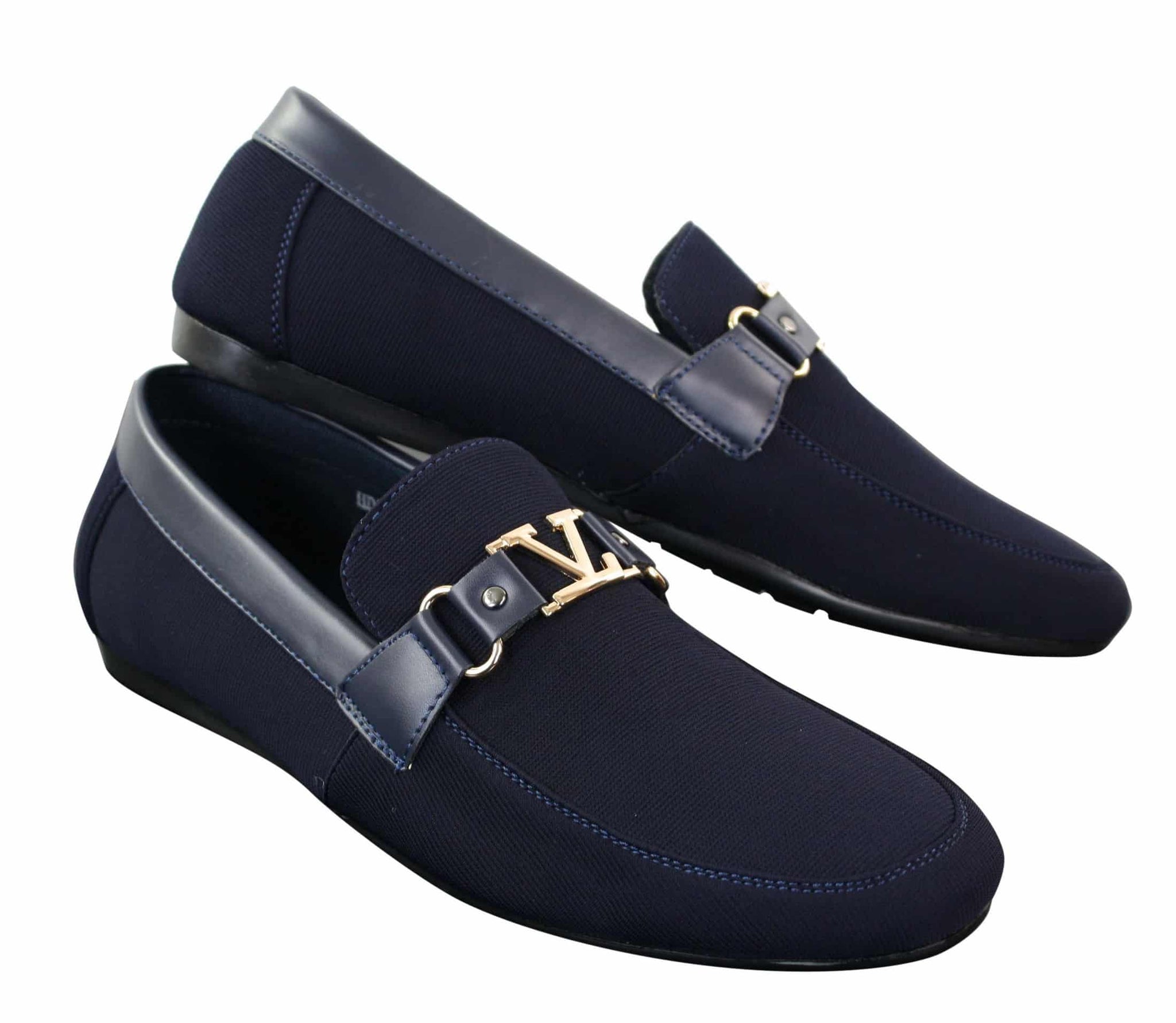 Fiorello HD0112-03 - Moški ikonični črno-modri italijanski dizajn brezrokavniki elegantni casual mokasini mokasini za vožnjo