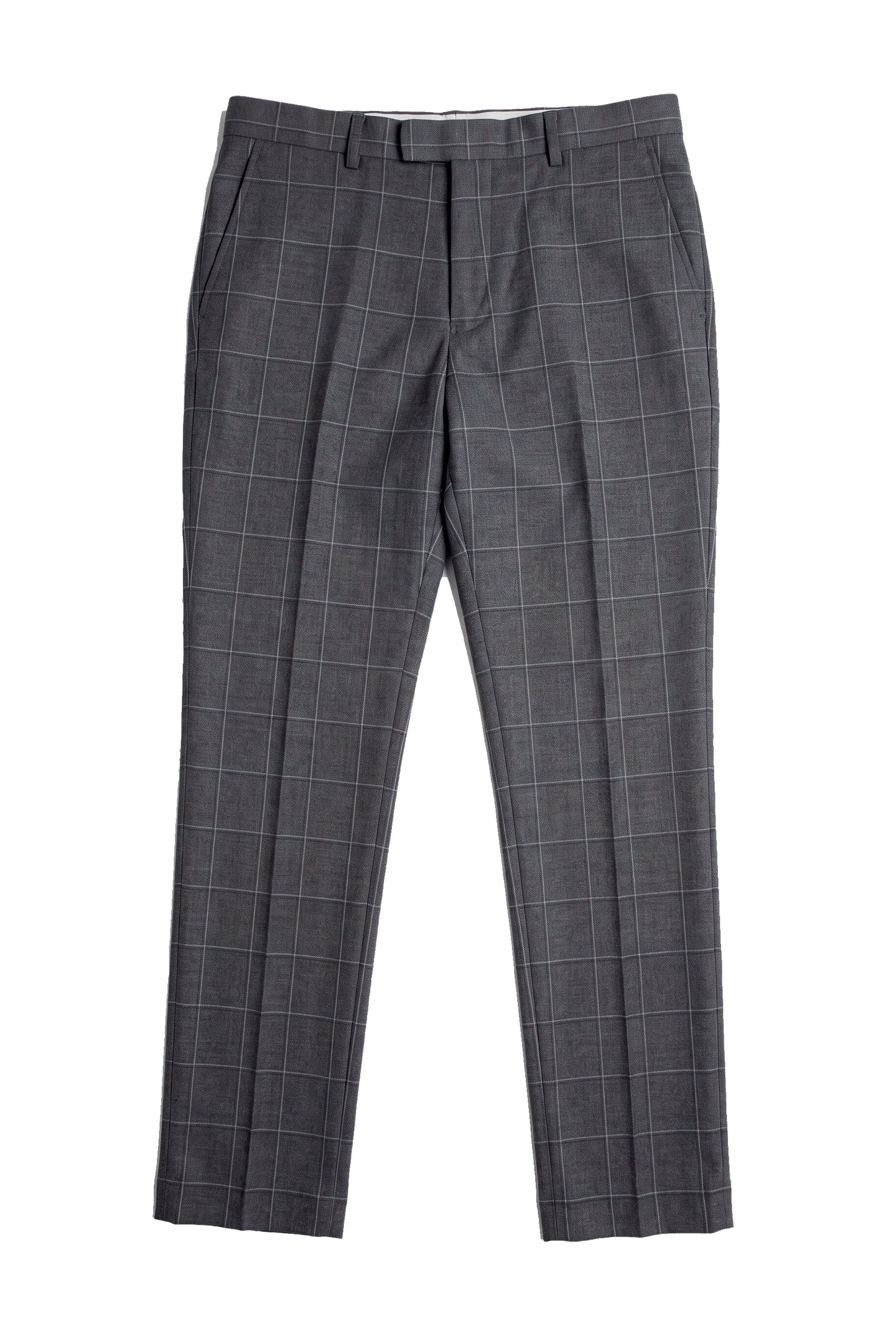 Hobbs - Moške sive karo hlače Vintage Retro Smart Wedding