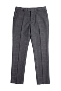 Hobbs - Moške sive karo hlače Vintage Retro Smart Wedding