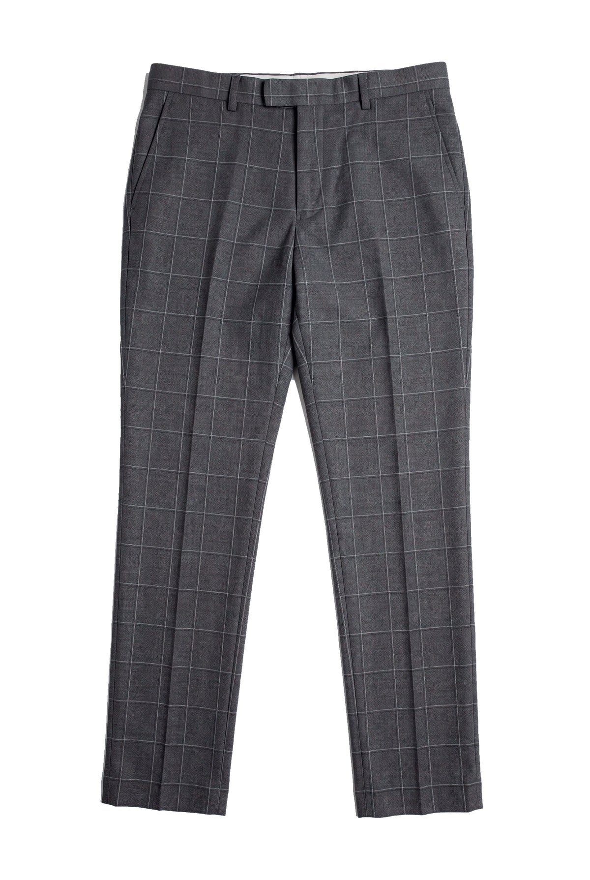 Hobbs - Moške sive karo hlače Vintage Retro Smart Wedding