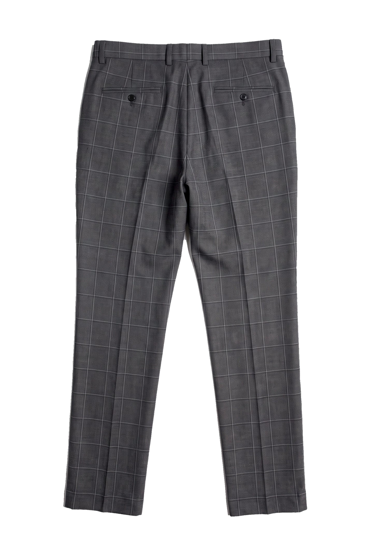 Hobbs - Moške sive karo hlače Vintage Retro Smart Wedding