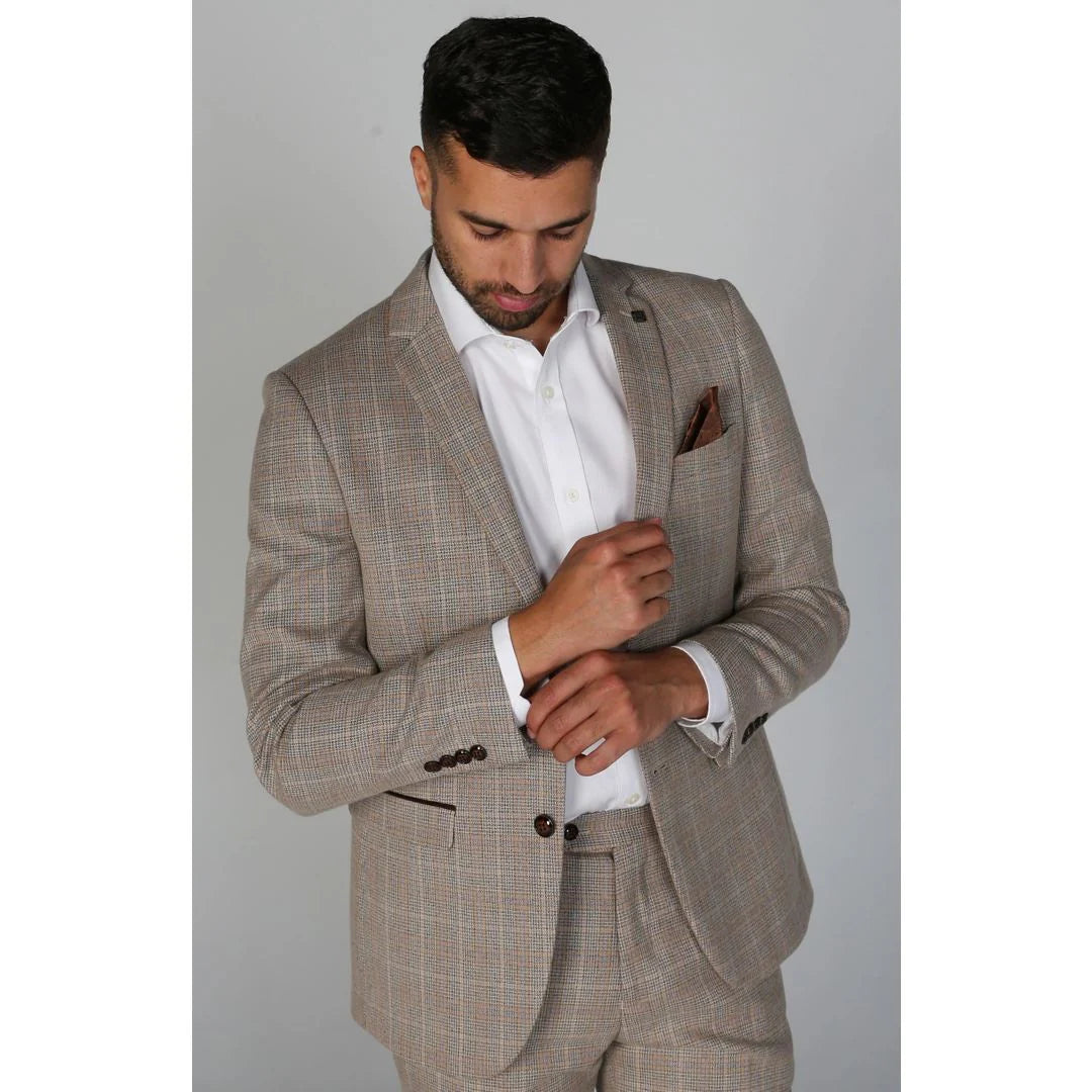 Holland - Moški bež karo blazer