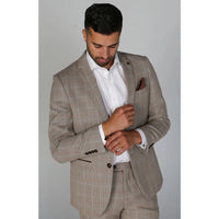 Holland - Moški bež karo blazer
