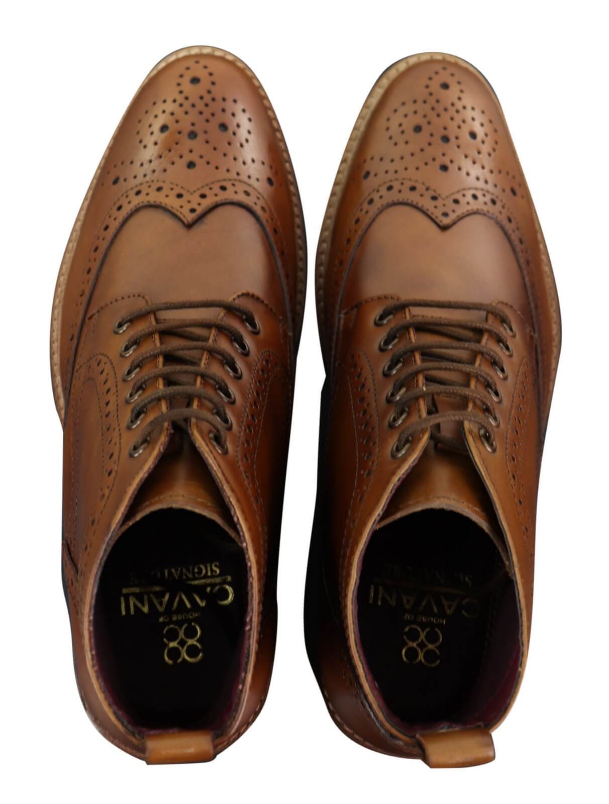 Moški gležnjarji brogue, rjavi