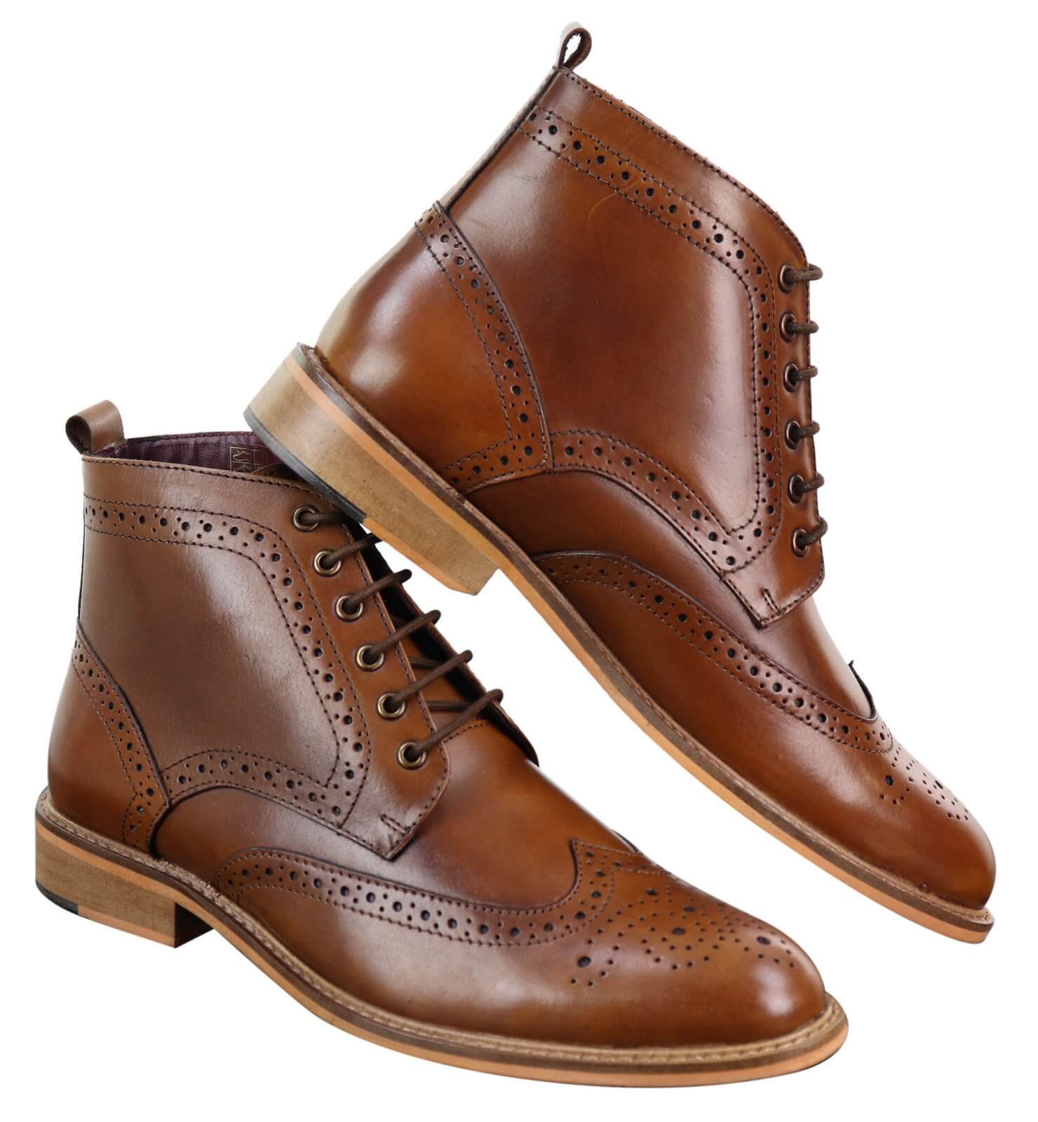 Moški gležnjarji brogue, rjavi