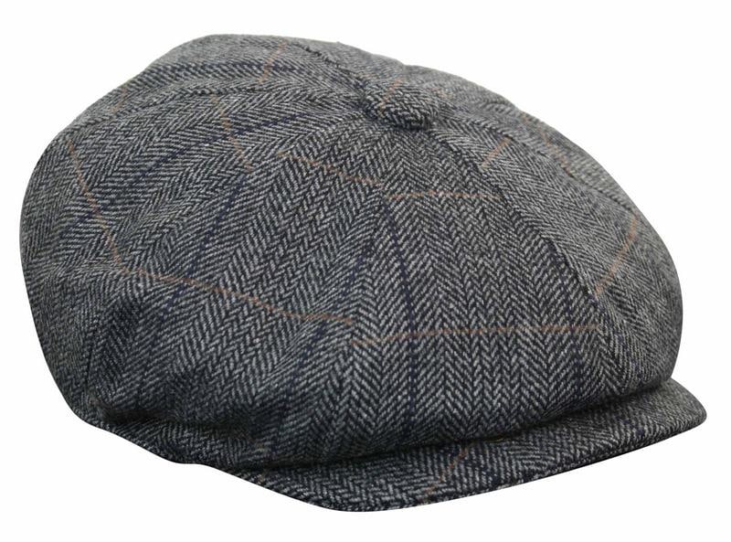 Moška kapa Peaky Blinders s tvidom in karo vzorcem