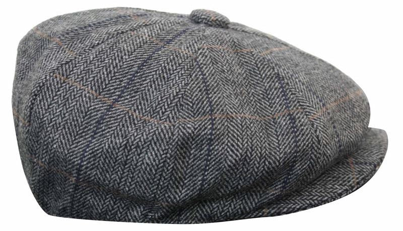 Moška kapa Peaky Blinders s tvidom in karo vzorcem
