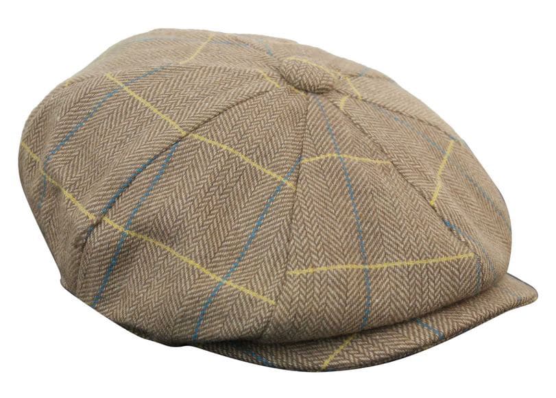 Moška kapa Peaky Blinders s tvidom in karo vzorcem