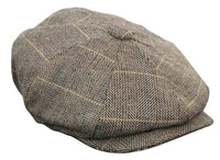 Moška kapa Peaky Blinders s tvidom in karo vzorcem