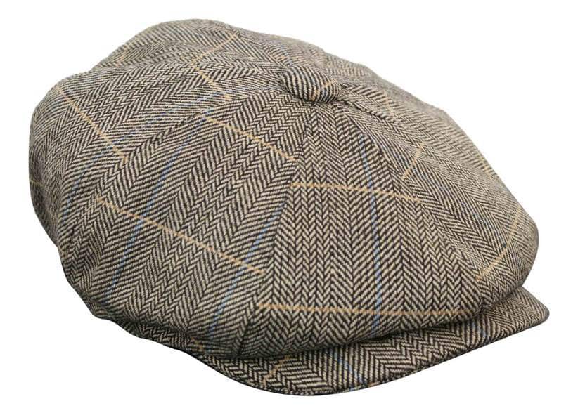 Moška kapa Peaky Blinders s tvidom in karo vzorcem