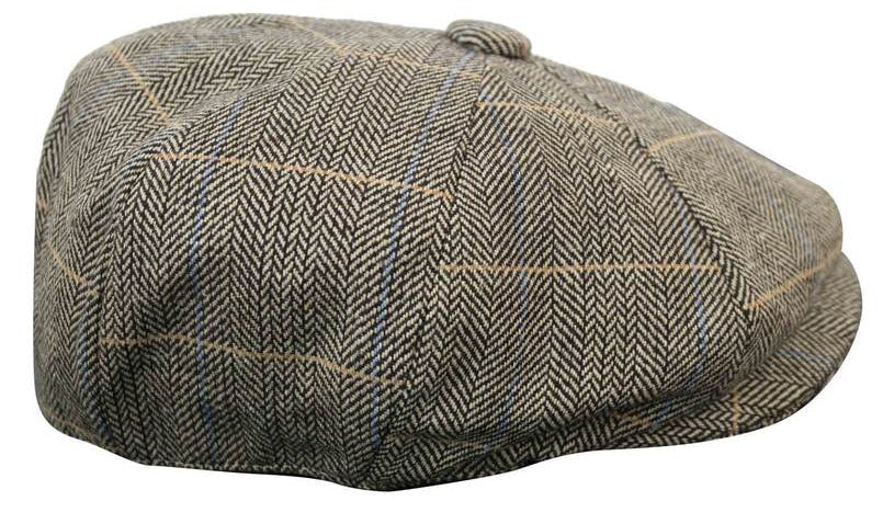 Moška kapa Peaky Blinders s tvidom in karo vzorcem