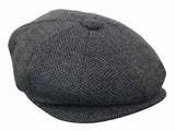 HT6316 - Moška kapa Peaky Blinders z vzorcem ribje kosti in tvidom