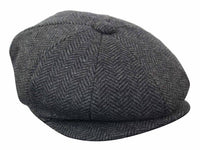 HT6316 - Moška kapa Peaky Blinders z vzorcem ribje kosti in tvidom