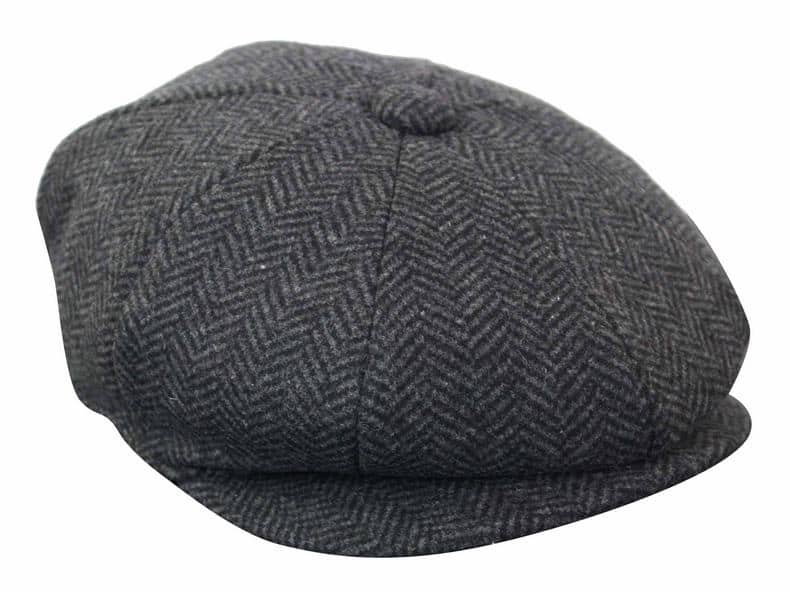 HT6316 - Moška kapa Peaky Blinders z vzorcem ribje kosti in tvidom