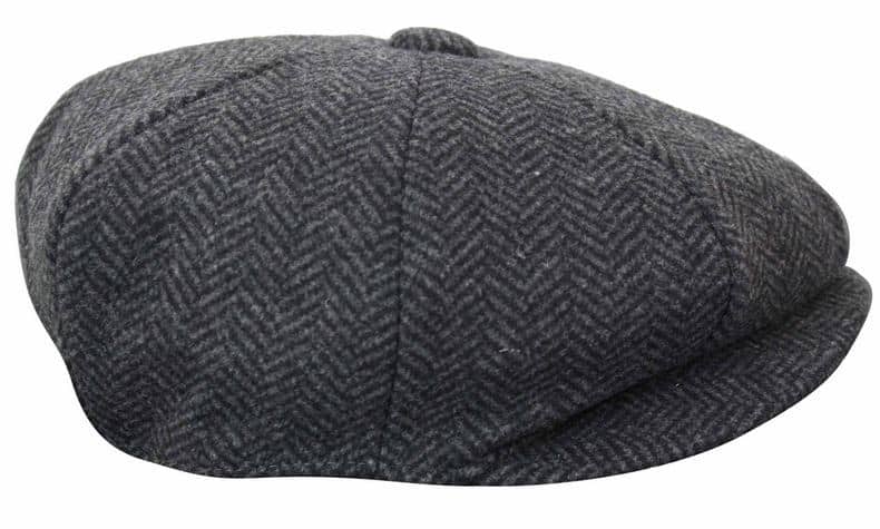 HT6316 - Moška kapa Peaky Blinders z vzorcem ribje kosti in tvidom