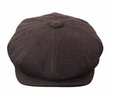 HT6363 - Moška vintage tweed kapa Newsboy Peaky Blinders - rjava/vinska