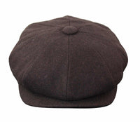 HT6363 - Moška vintage tweed kapa Newsboy Peaky Blinders - rjava/vinska