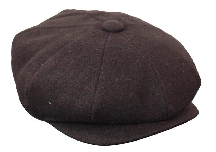 HT6363 - Moška vintage tweed kapa Newsboy Peaky Blinders - rjava/vinska